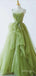 Cozy Grass-Green Spaghetti Strap A-Line Fashion Prom Dresses,ZX157