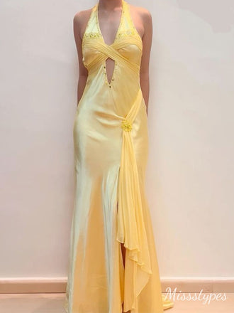 Sexy V-neck Halter Strap Mermaid  Long Prom Dress Ideas, Evening Party Dresses,ZX510