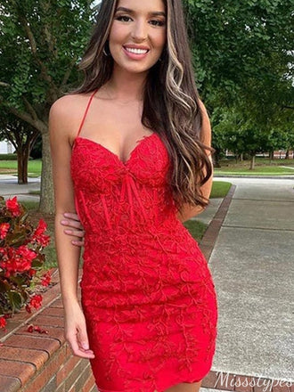 Sexy Sweetheart Spaghetti Strap Sheath Short Mini Homecoming Dress,HM319