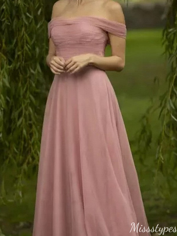 Elegant Off-shoulder A-line Long Prom Dress Ideas, Evening Party Dresses,ZX1146