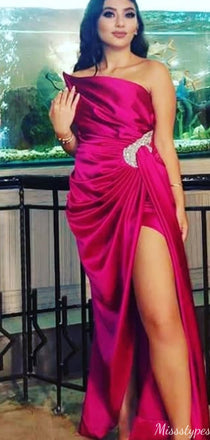 Elegant Strapless A-line Long Prom Dress Ideas, Evening Party Dresses,ZX1147