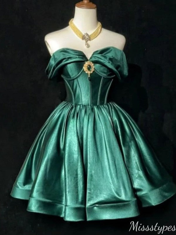 Elegant Strapless Sweetheart  A-line Short Mini Homecoming Dress,HM552