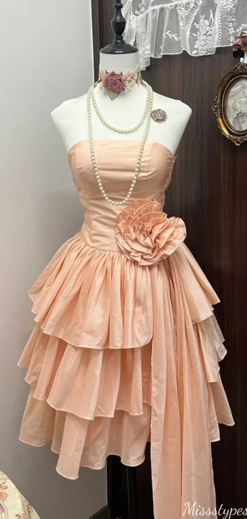 Elegant Strapless A-line Short Mini Homecoming Dress,HM553