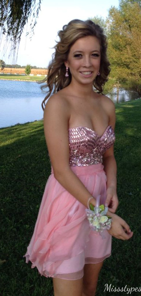 Elegant Strapless A-line Short Mini Homecoming Dress,HM554