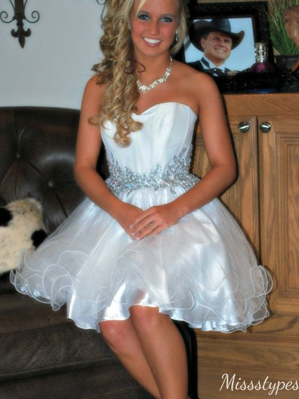 Gorgeous Strapless A-line Short Mini Homecoming Dress,HM556