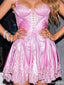 Gorgeous Spaghetti Strap A-line Short Mini Homecoming Dress,HM557