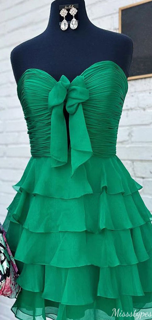 Casual Strapless Sweetheart A-line Short Mini Homecoming Dress,HM559