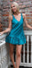 Casual V-neck A-line Short Mini Homecoming Dress,HM563