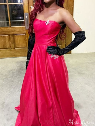 Elegant Sweetheart Strapless A-line Unique Long Prom Dress Ideas, Evening Party Dresses,ZX571