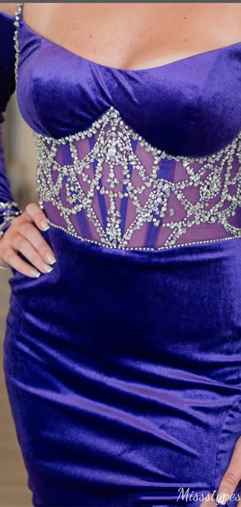 Gorgeous Off-shoulder Long Sleeves Sheath Short Mini Homecoming Dress,HM565