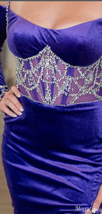 Gorgeous Off-shoulder Long Sleeves Sheath Short Mini Homecoming Dress,HM565
