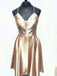 Elegant Spaghetti Strap A-line Short Mini Homecoming Dress,HM566