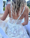 White Princess With Trailing Appliqued Spaghetti Strap Long Fashion Wedding Dresses,HS98