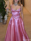 Casual Spaghetti Strap A-line Long Prom Dress Ideas, Evening Party Dresses,ZX1154