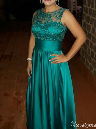 Elegant Illusion A-line Long Prom Dress Ideas, Evening Party Dresses,ZX1164