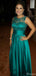 Elegant Illusion A-line Long Prom Dress Ideas, Evening Party Dresses,ZX1164
