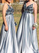 Elegant Spaghetti Strap V-neck A-line Long Prom Dress Ideas, Evening Party Dresses,ZX1165