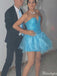 Elegant Strapless V-neck A-line Short Mini Homecoming Dress,HM567
