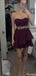 Elegant Strapless Sweetheart A-line Short Mini Homecoming Dress,HM568