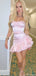 Elegant Strapless Sheath Short Mini Homecoming Dress,HM573