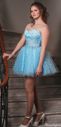 Gorgeous Illusion A-line Short Mini Homecoming Dress,HM574