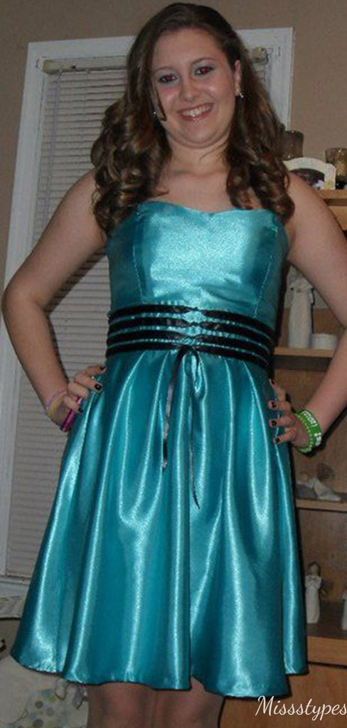 Elegant Strapless A-line Short Mini Homecoming Dress,HM575