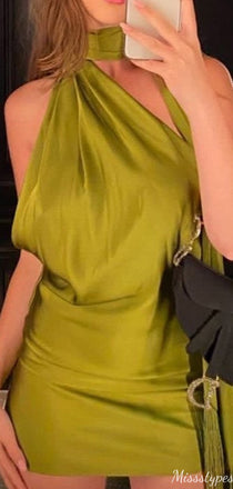 Sexy Halter Sheath Short Mini Homecoming Dress,HM580