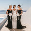 Regency Black Off Shoulder Mermaid With Trailing Bridesmaid Dresses Online, BL80