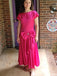 Casual Short Sleeves A-line Long Prom Dress Ideas, Evening Party Dresses,ZX1171