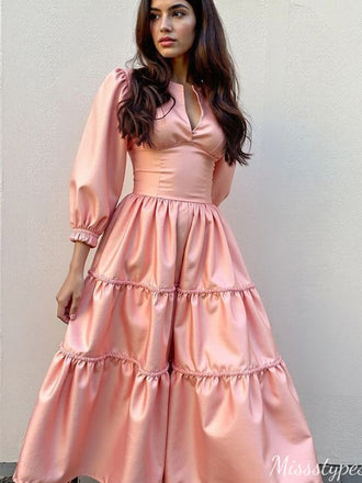Elegant Long Sleeves A-line Long Prom Dress Ideas, Evening Party Dresses,ZX1173