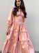 Elegant Long Sleeves A-line Long Prom Dress Ideas, Evening Party Dresses,ZX1173
