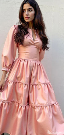 Elegant Long Sleeves A-line Long Prom Dress Ideas, Evening Party Dresses,ZX1173