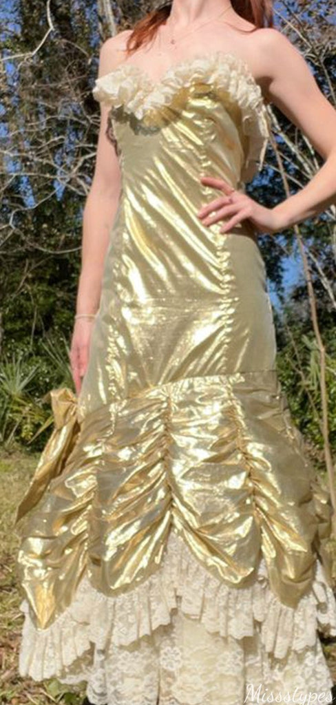 Vintage Strapless Sweetheart Sheath Long Prom Dress Ideas, Evening Party Dresses,ZX1175