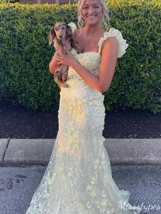 Elegant Sweetheart Spaghetti Strap Mermaid Unique Long Prom Dress Ideas, Evening Party Dresses,ZX576