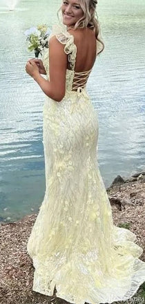 Elegant Sweetheart Spaghetti Strap Mermaid Unique Long Prom Dress Ideas, Evening Party Dresses,ZX576