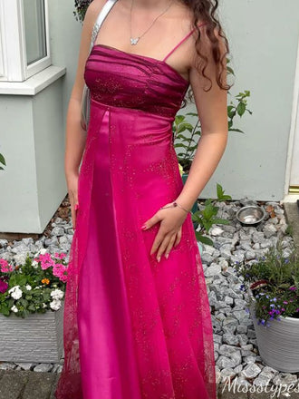 Casual Spaghetti Strap A-line Long Prom Dress Ideas, Evening Party Dresses,ZX1181
