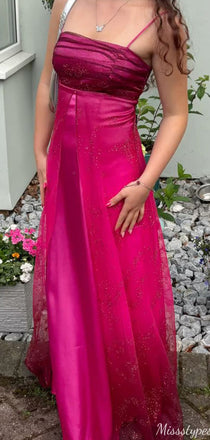 Casual Spaghetti Strap A-line Long Prom Dress Ideas, Evening Party Dresses,ZX1181