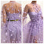 Elegant Flower Lilac Sweetheart Floor-Length Homecoming Dresses, HM01