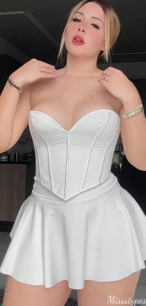 Sexy Strapless A-line Short Mini Homecoming Dress,HM600