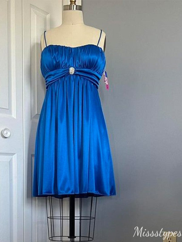 Elegant Spaghetii Strap A-line Short Mini Homecoming Dress,HM601