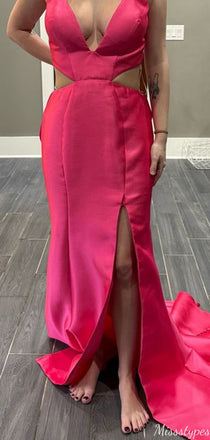 Sexy Deep V-neck Mermaid Long Prom Dress Ideas, Evening Party Dresses,ZX1184