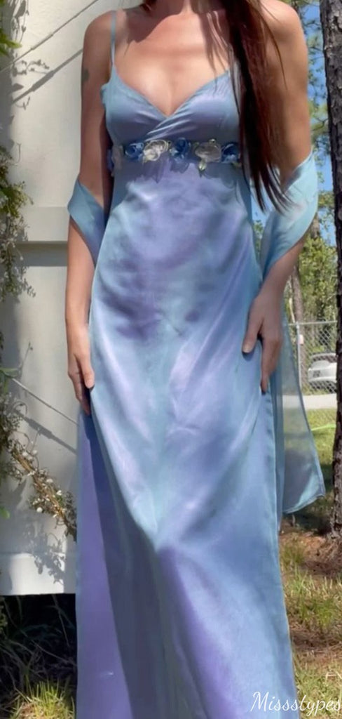 Elegant Spaghetii Strap V-neck Sheath Long Prom Dress Ideas, Evening Party Dresses,ZX1186
