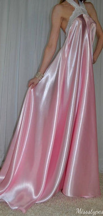 Elegant Halter A-line Long Prom Dress Ideas, Evening Party Dresses,ZX1188