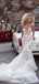 Charming Bodycon White Spaghetti Strap V-Neck Mermaid Wedding Dresses HS38