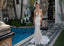 Sparkly White Strapless With Tail V-Neck Women Long Mermaid Wedding Dresses HS49