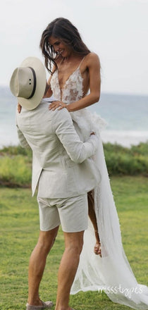 Sexy Spaghetti Strap Sweetheart Appliqued Long Mermaid Wedding Dresses HS52