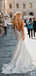 Premium Spaghetti Strap Sweetheart Appliqued Backless Long Mermaid Wedding Dresses HS53