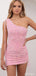 Simple Lady Pink One Shoulder Bodycon Homecoming Dresses, HM09