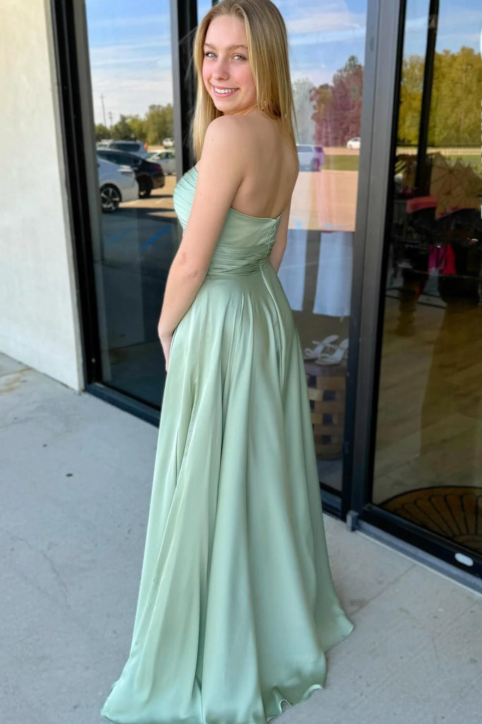 Sexy Green A-line Sweetheart Maxi Long Prom Evening Party Women Dresses ,ZX398