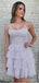 Purple Pretty Women Ruffle Strapless Mini New Arrival Homecoming Dresses,HM159